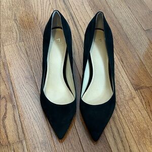 Marc Fisher LTD Black Suede Pointed Toe Block Heels